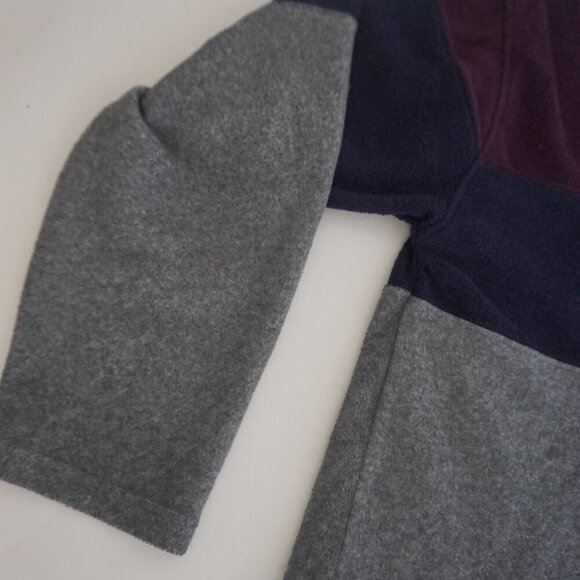 Vtg '90S Basic Concepts Purple Navy Outdoor Hiking Fleece Quarter Zip Sweater L - Picture 7 of 11
